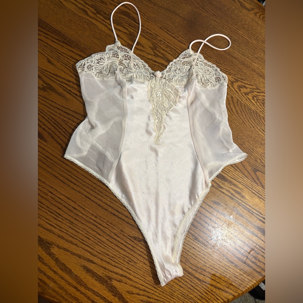 Christian Dior vintage Cream Lace Trim Top